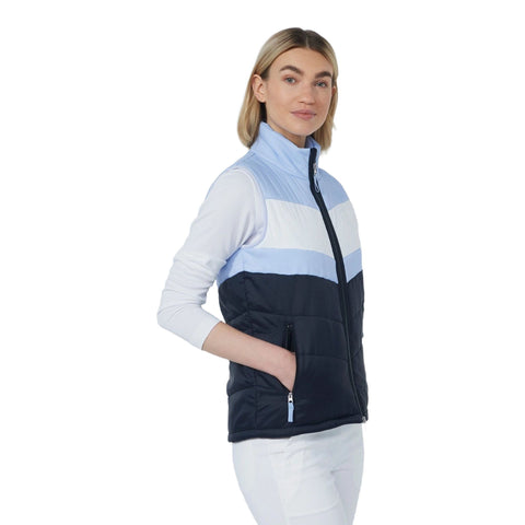 Blockstriped Padded Weste Damen