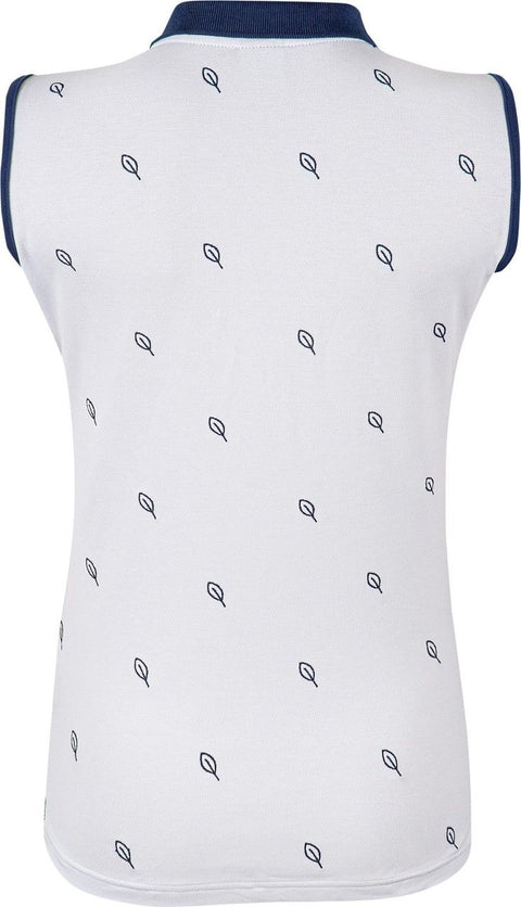 Girls Golf Little Leaves SL Polo, white