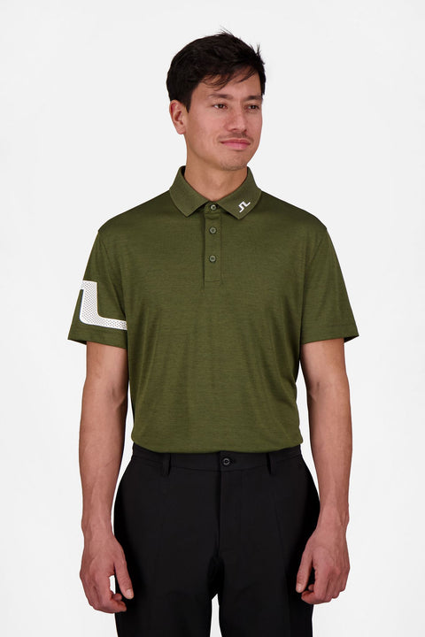 M Heath Regular Fit Golf Polo Grape Leaf Melange Herren
