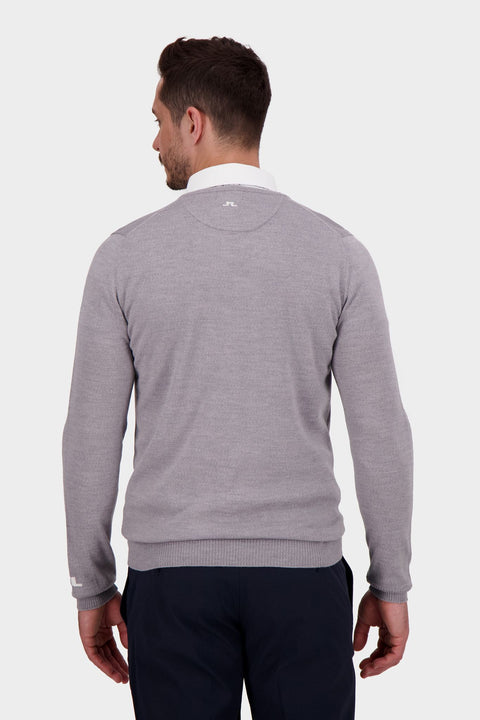 Lymann Knitted Sweater Light Grey Melange Herren