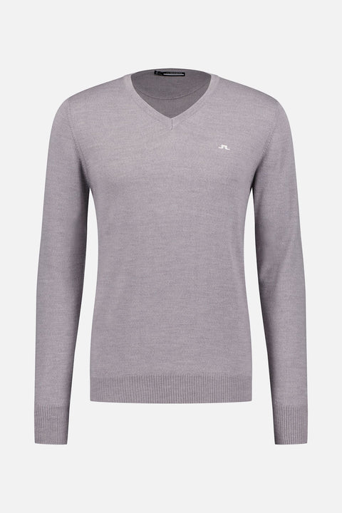 Lymann Knitted Sweater Light Grey Melange Herren