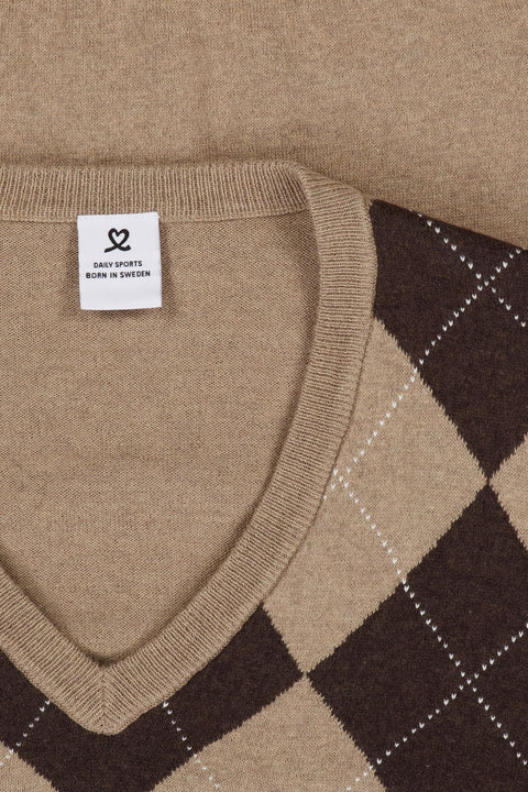 Argyle V-Neck Pullover Damen