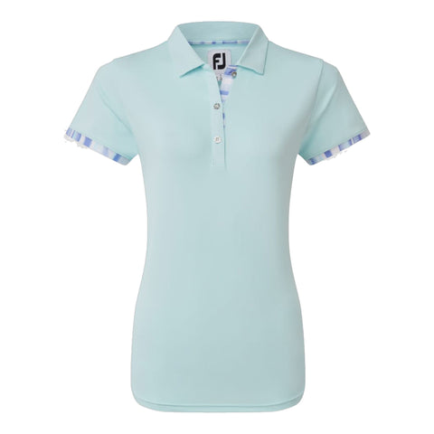Watercolour Trim Pique Poloshirt Damen
