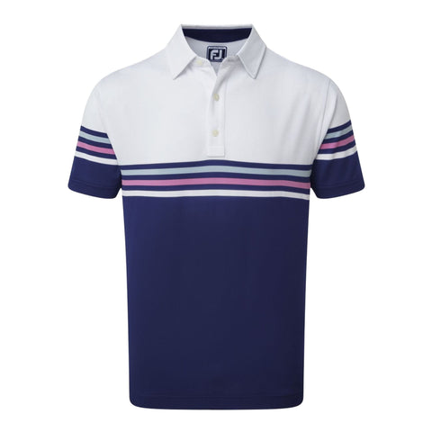 Stretch Pique Colour Block Polo Herren