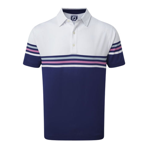 Stretch Pique Colour Block Polo Herren
