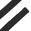 Schwarzes geflochtenes Armband mit Klettverschluss auf neutralem Hintergrund