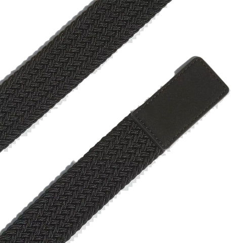 Schwarzes geflochtenes Armband mit Klettverschluss auf neutralem Hintergrund