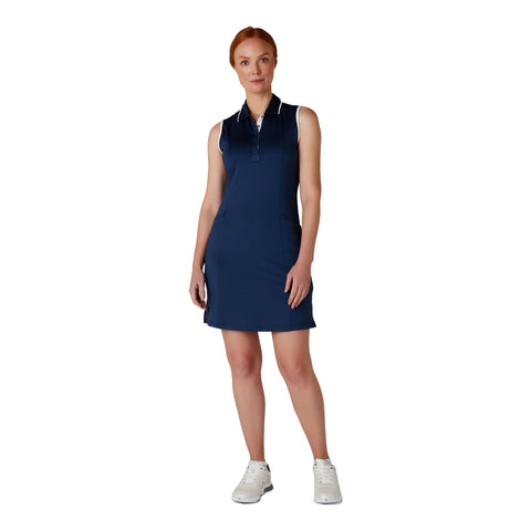 Sleeveless Snap Pla Kleid Damen