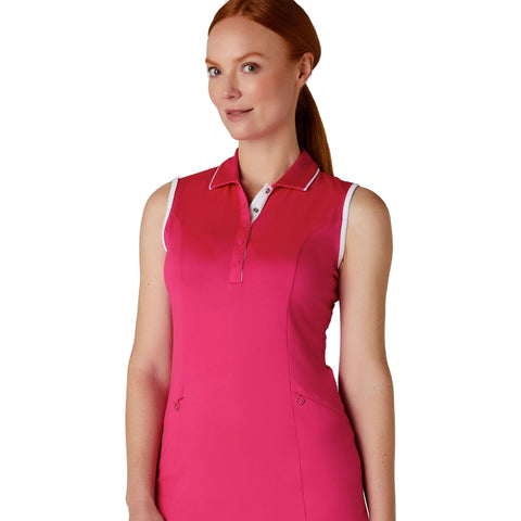Sleeveless Snap Pla Kleid Damen