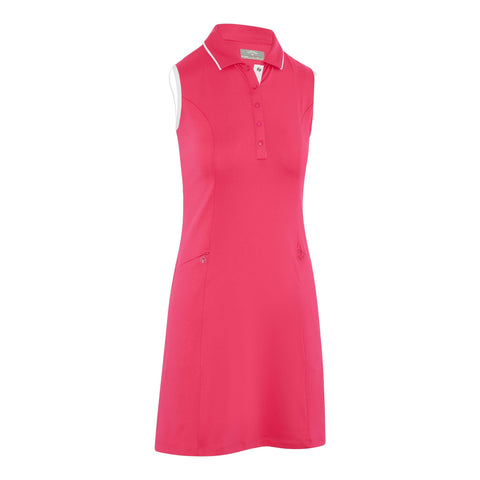 Sleeveless Snap Pla Kleid Damen