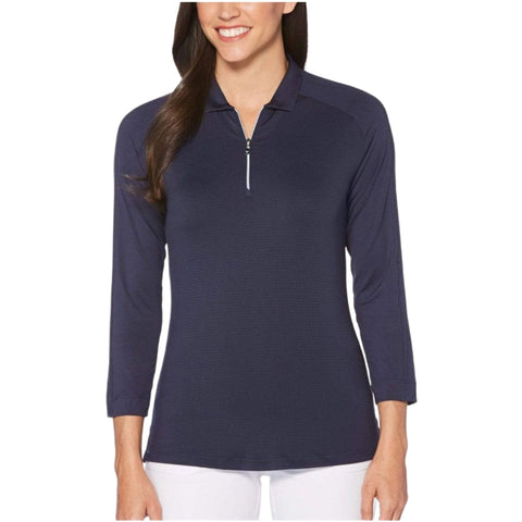 Shadow Stripe 3/4 Arm Golf Polo Damen