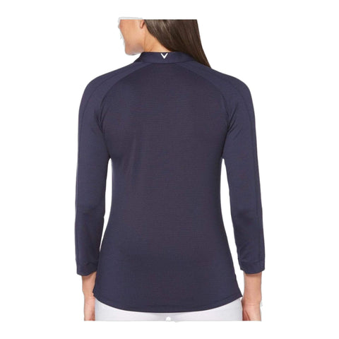Shadow Stripe 3/4 Arm Golf Polo Damen
