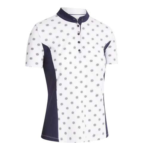 Chev Floral Print Polo Damen