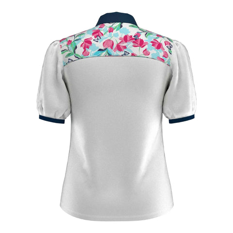 Brushstroke Print SS Polo Damen