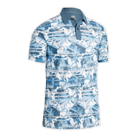 Structured Printed Floral Polo Herren