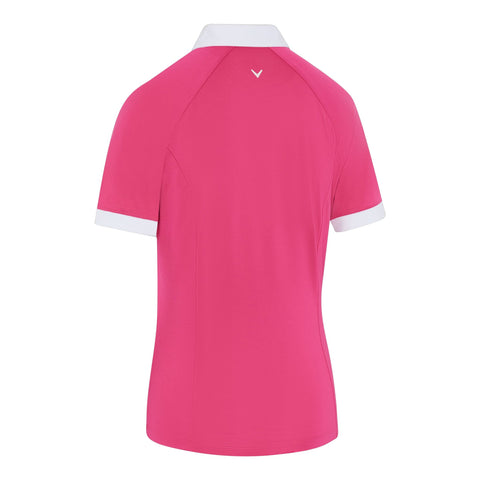 Short Sleeve V-Placket Colorblock Shirt Damen
