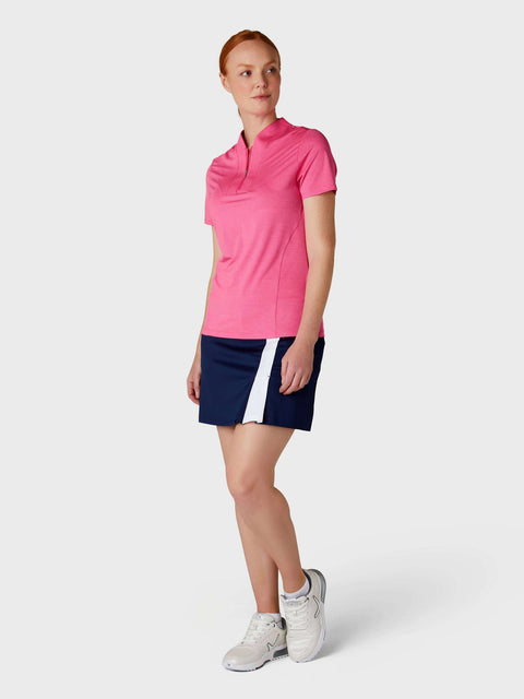 Short Sleeve Tonal Heather Polo Damen