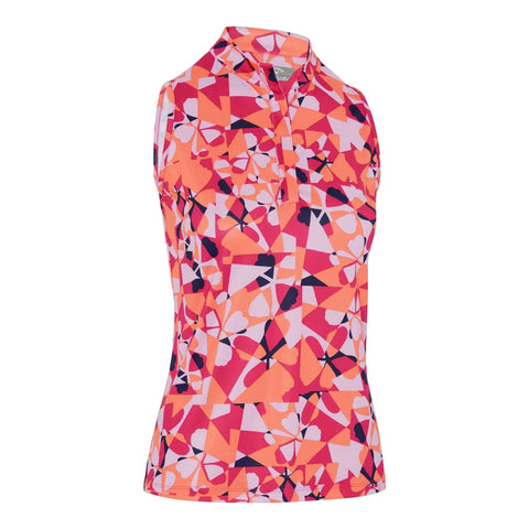 Geometric Floral Sleeveless Shirt Damen