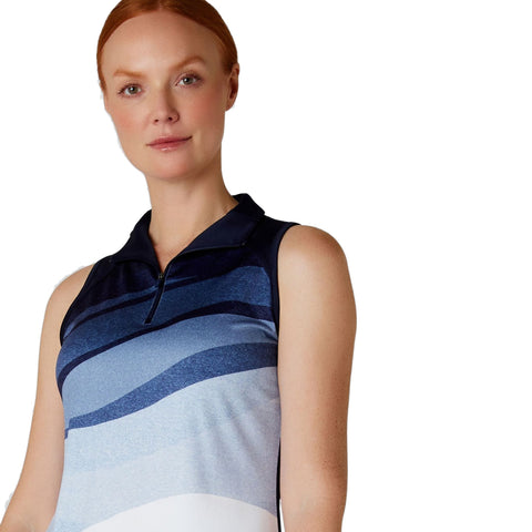Gradient Wave Sleeveless Polo Damen