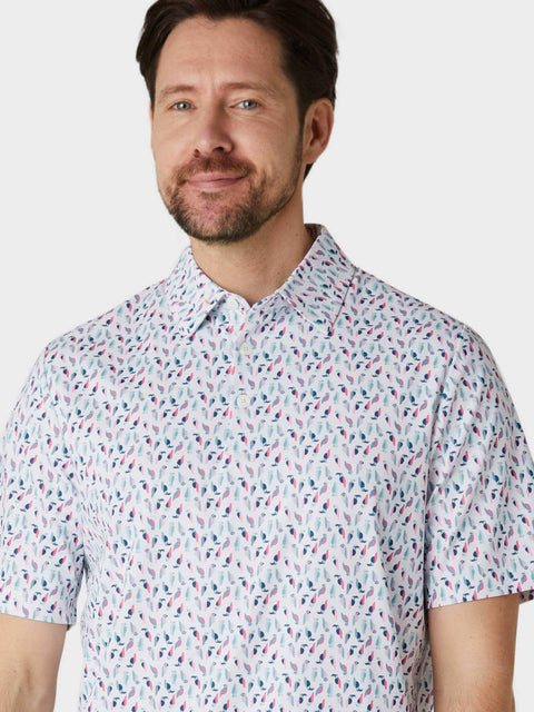 All Over Birdie Print Golf Polo Herren