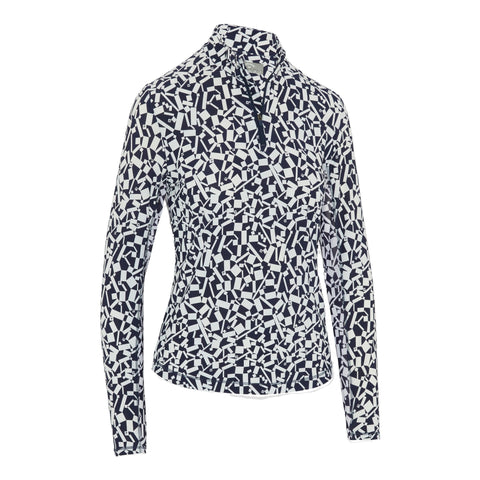 Two Toned Geo Printed Shirt Damen