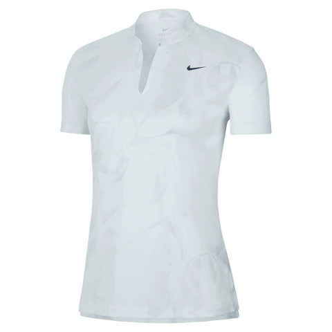 W Dri-Fit Victory SS Polo Print Platinum/Obsidian Damen