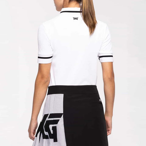 Contrast Sleeve Poloshirt Damen