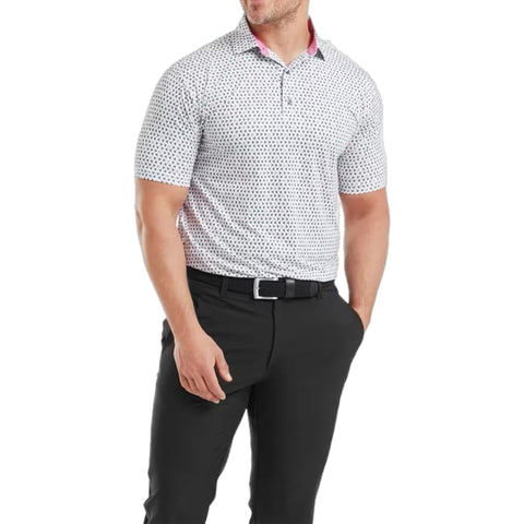 Flying Wasp Print Lisle Polo Herren