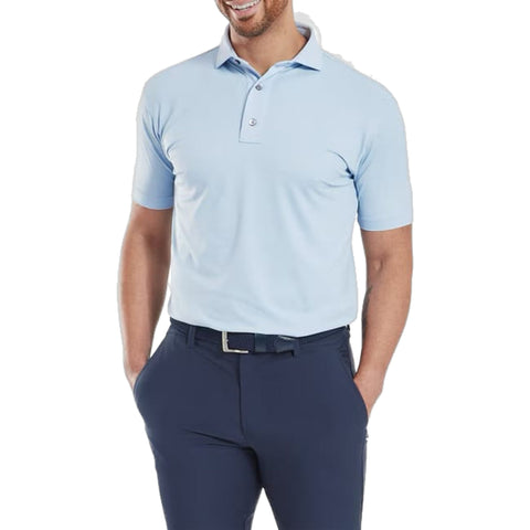 Etched Texture Print Lisle Polo Herren