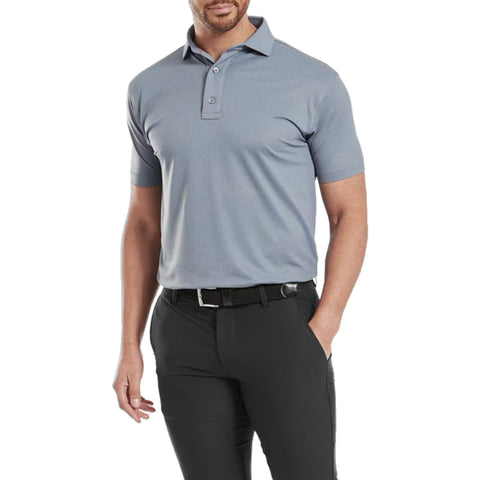 Etched Texture Print Lisle Polo Herren