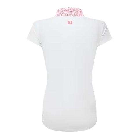 Cap Sleeve Print Trim Lisle Polo Damen