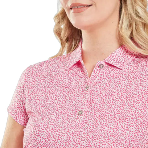 Animal Print Kappenarm Lisle Poloshirt