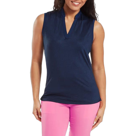 Animal Print Sleeveless Lisle Poloshirt Damen