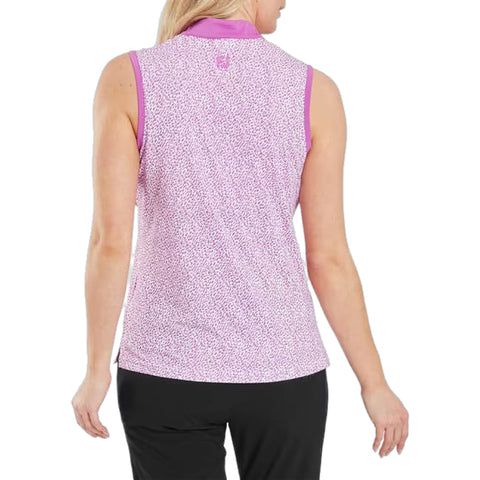 Animal Print Sleeveless Lisle Poloshirt Damen