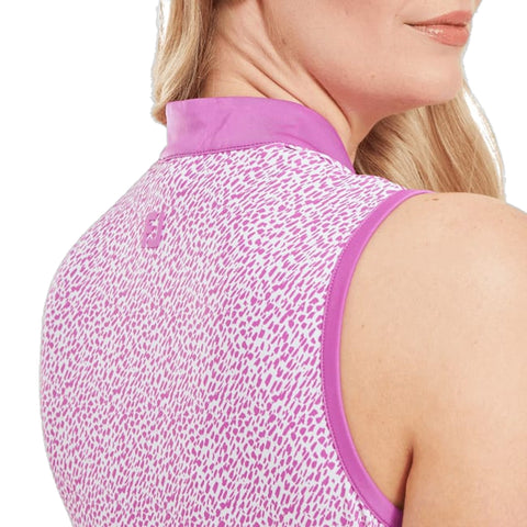 Animal Print Sleeveless Lisle Poloshirt Damen