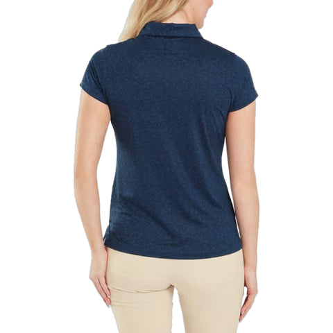 Painted Floral Lisle Polo Damen