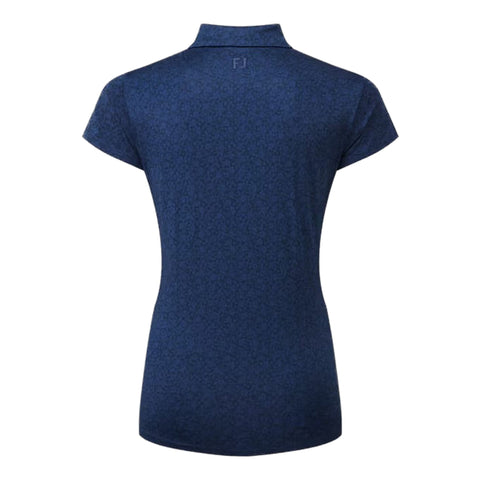 Painted Floral Lisle Polo Damen
