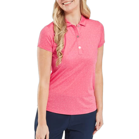 Painted Floral Lisle Polo Damen