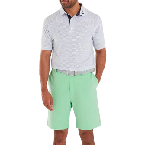 Deco Diamond Print Lisle Polo Herren