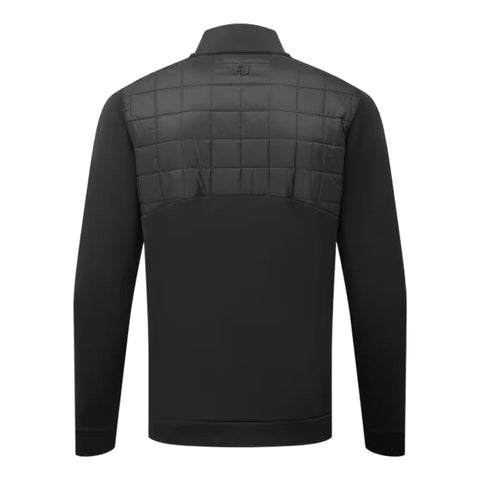 Schwarze gesteppte Herrenjacke mit zweifarbigem Design und Stehkragen