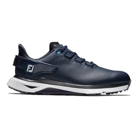 Dunkelblauer FootJoy Golfschuh mit weißer Sohle und modernem Design