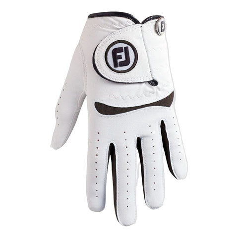 Weißer FootJoy Golfhandschuh mit schwarzen Akzenten und FJ-Logo