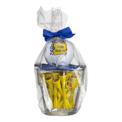 Glastopf Happy Birthday Golf Geschenkset
