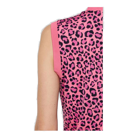Audrey-TX Jersey SL Polo Pink Leopard Damen