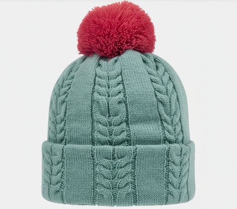 Bobble Cableknit Mütze Damen