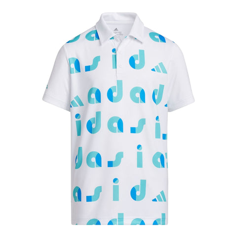 Graphic Semi Mint Rush/Blue Rush/Weiß Golfpolo
