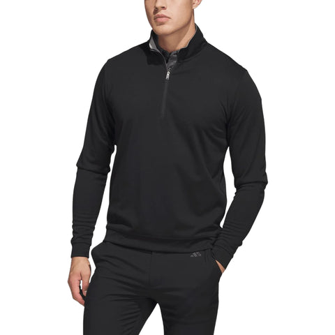 Schwarzer Herren-Pullover mit Reißverschluss und schlanker Passform