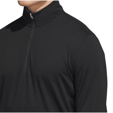 Schwarzer Herren-Pullover mit halbem Reißverschluss und schlanker Passform