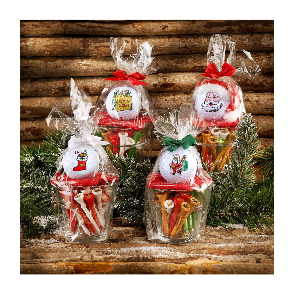 Sportiques Golfgeschenke Glastopf Merry Christmas (Ball & Tees)