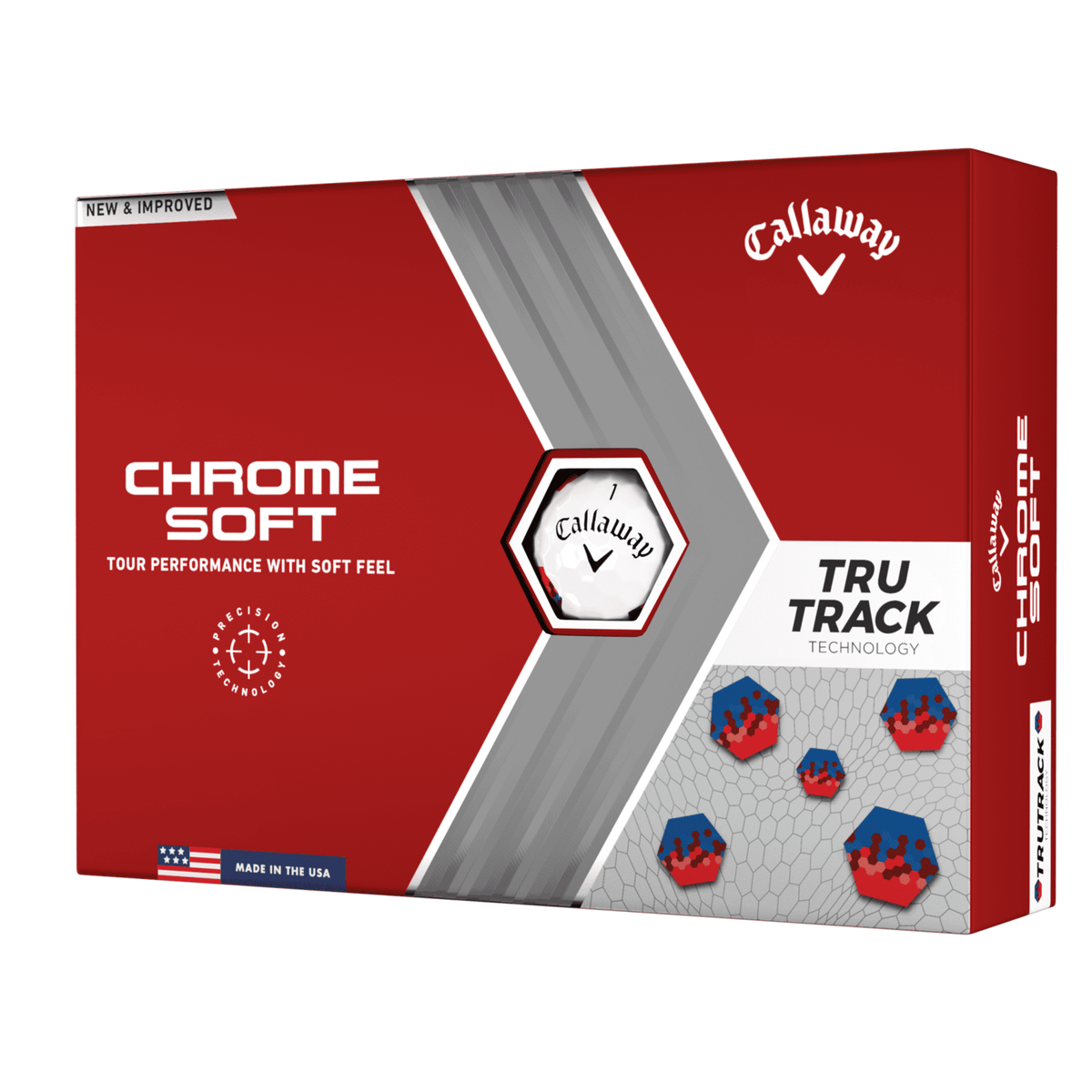 Chrome Soft (22) [12 Balls] Truvis Red/Blue